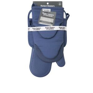 Better Homes Gardens Dark Blue Silicone Kitchen Set 4pc Heat Resistant 500°F